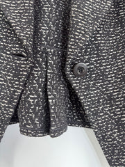 St. John Black Tweed Blazer Jacket 3/4 Sleeve Size 2