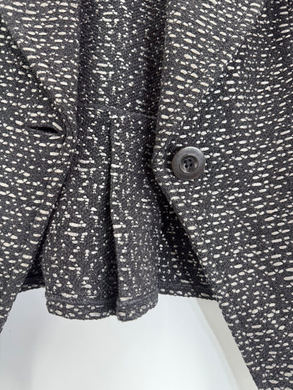 St. John Black Tweed Blazer Jacket 3/4 Sleeve Size 2