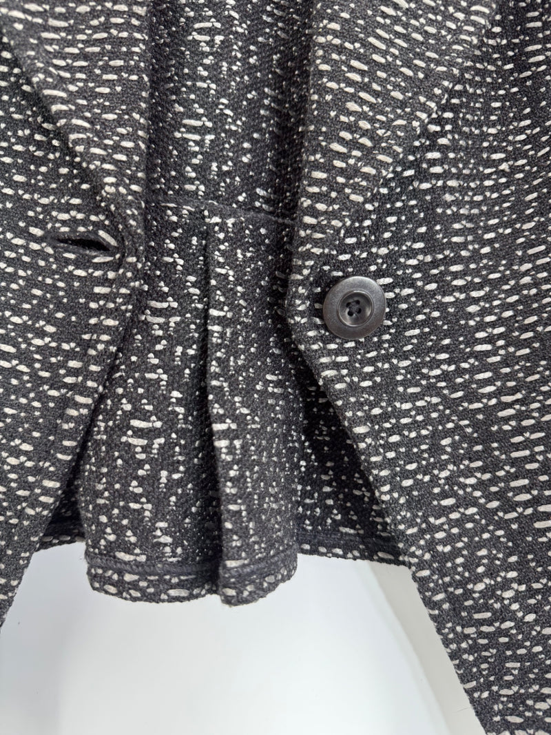 St. John Black Tweed Blazer Jacket 3/4 Sleeve Size 2