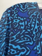 Eva Franco Alfonso Dress For Anthropologie, Blue Floral Mesh NEW Small