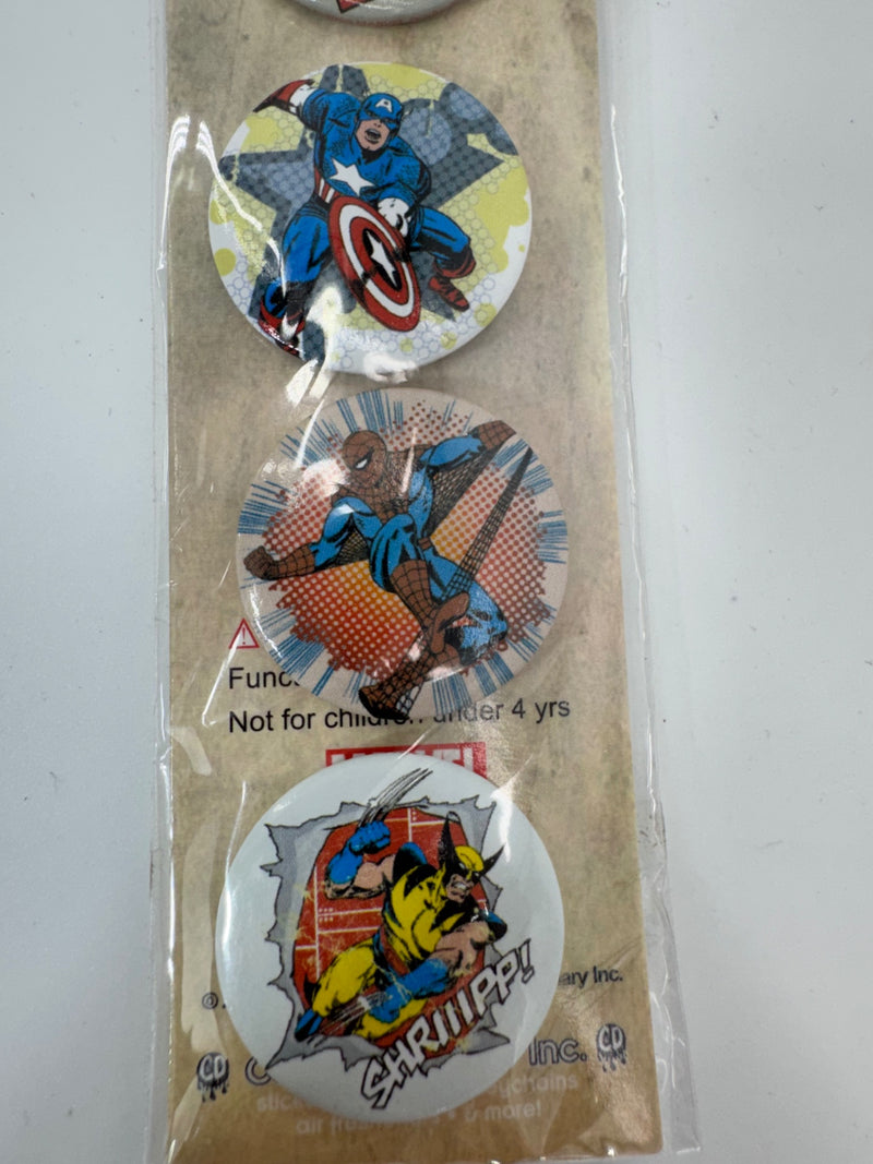 Marvel Comics 70th Anniversary Pins Buttons Captain America Spiderman Wolverine