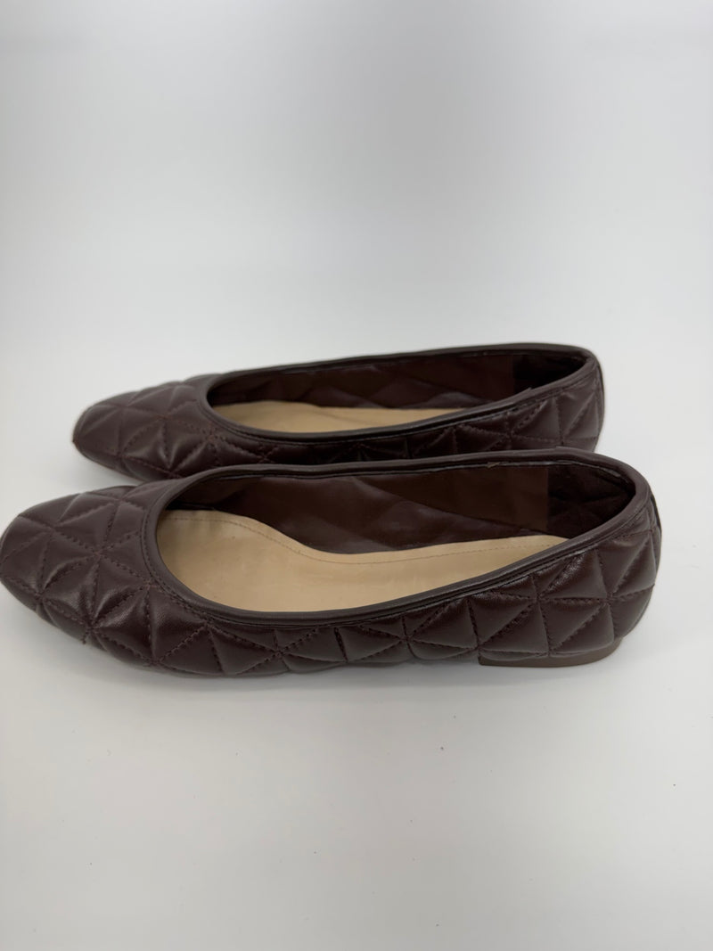 Schutz Quilted Ballet Flats Brown