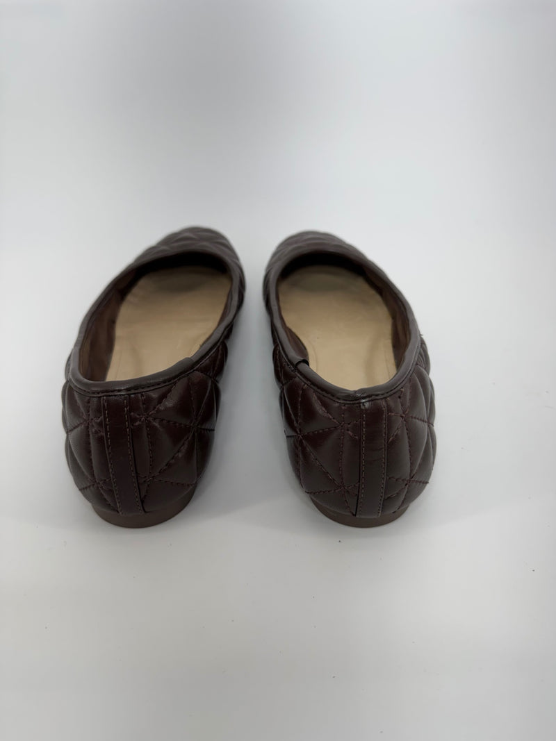 Schutz Quilted Ballet Flats Brown