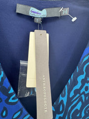 Eva Franco Alfonso Dress For Anthropologie, Blue Floral Mesh NEW Small
