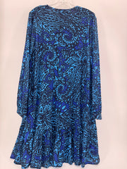Eva Franco Alfonso Dress For Anthropologie, Blue Floral Mesh NEW Small