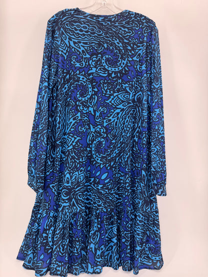 Eva Franco Alfonso Dress For Anthropologie, Blue Floral Mesh NEW Small