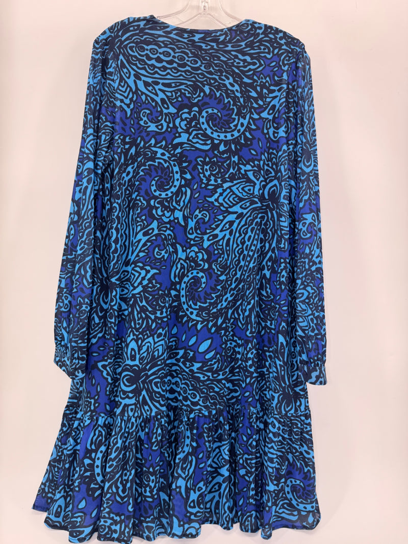 Eva Franco Alfonso Dress For Anthropologie, Blue Floral Mesh NEW Small
