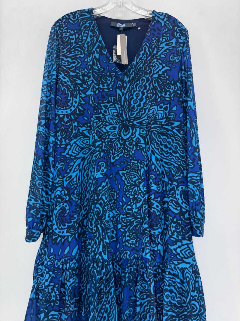 Eva Franco Alfonso Dress For Anthropologie, Blue Floral Mesh NEW Small