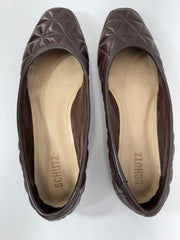Schutz Quilted Ballet Flats Brown