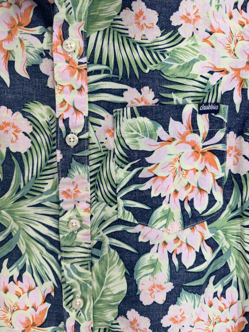 Chubbies Blue/Pink Hawaiian Button Up Shirt