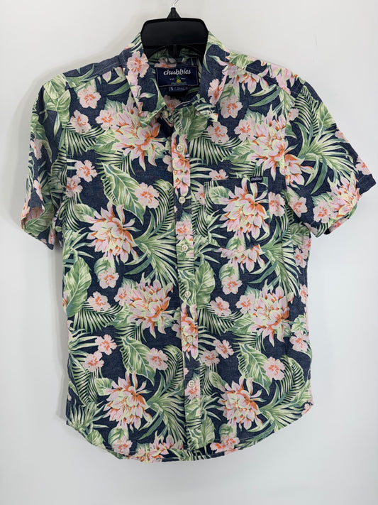 Chubbies Blue/Pink Hawaiian Button Up Shirt
