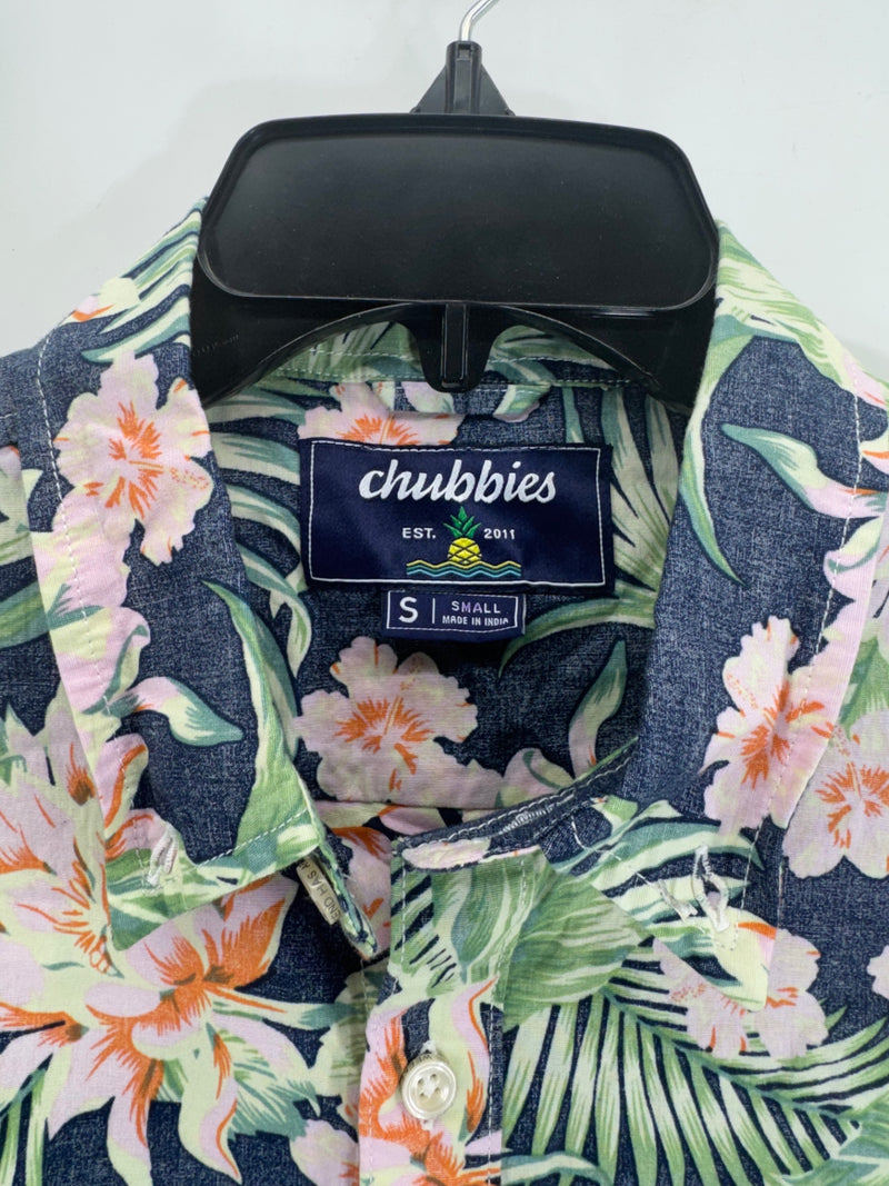 Chubbies Blue/Pink Hawaiian Button Up Shirt