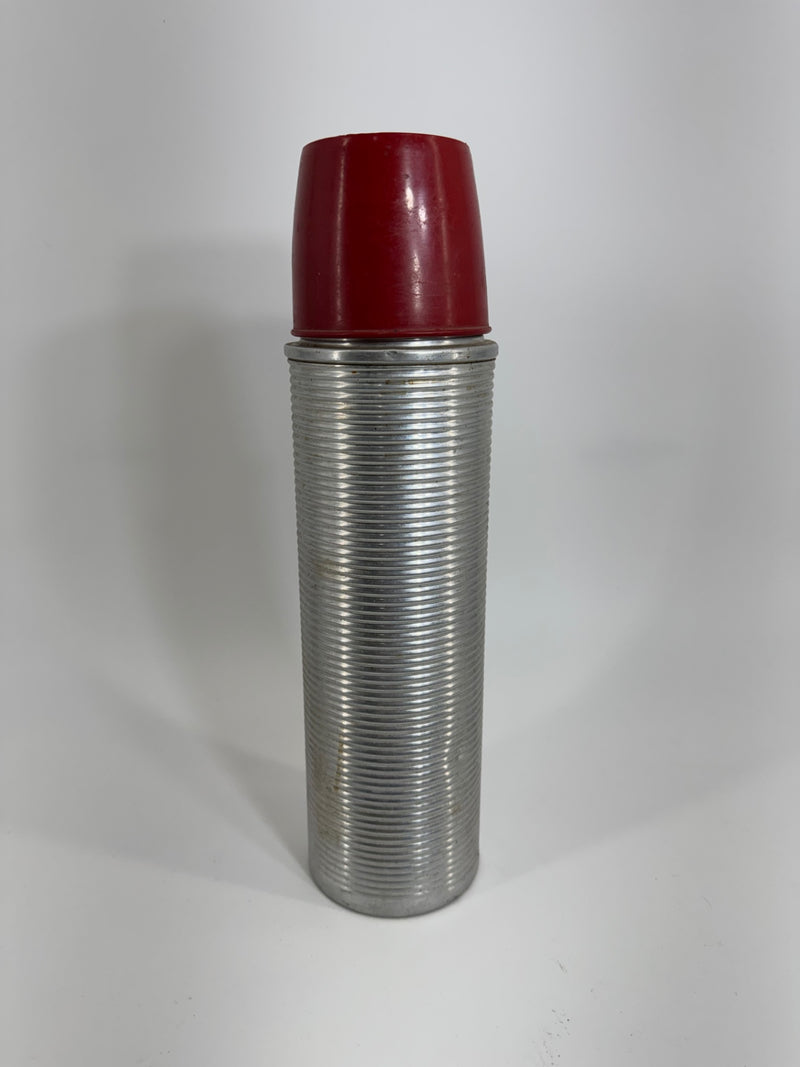 Vintage Thermos USA Made Silver/Red
