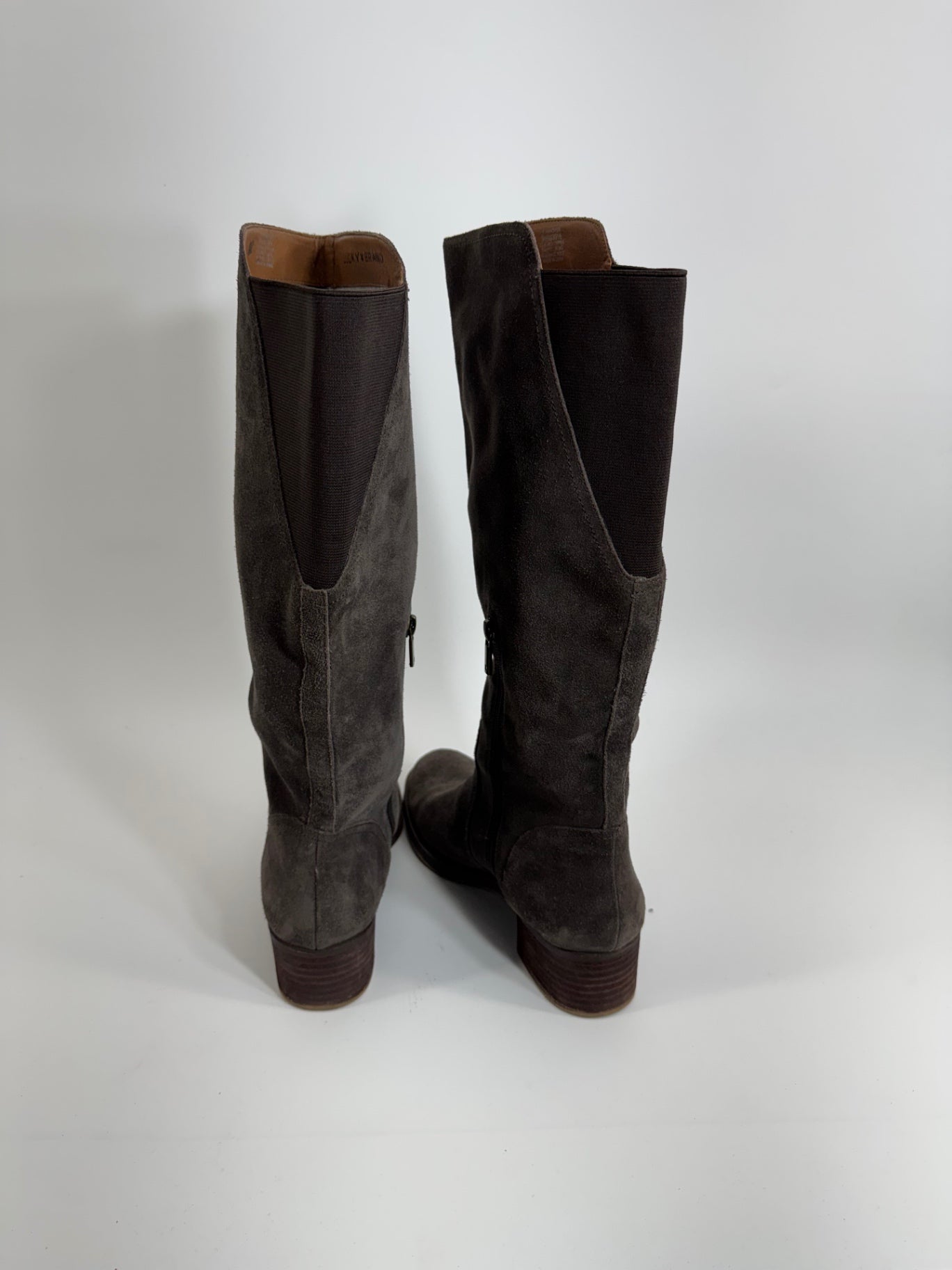 Lucky Brand Suede Brown/Grey Knee High Boots Sz 9.5
