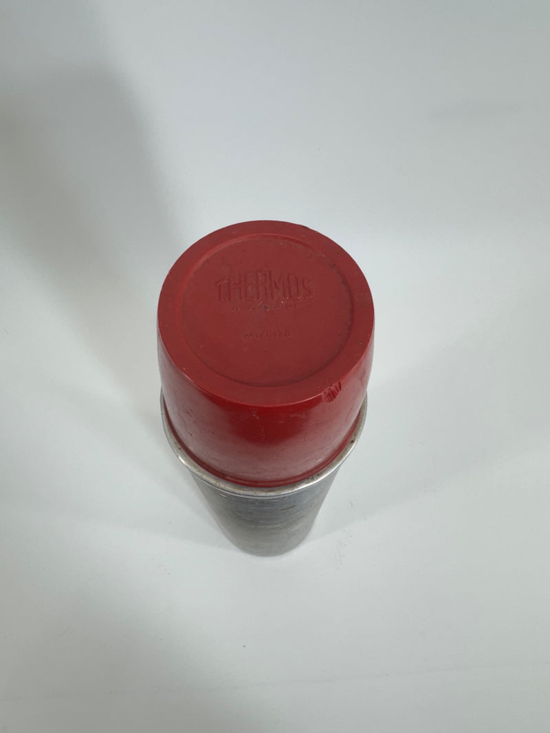 Vintage Thermos USA Made Silver/Red