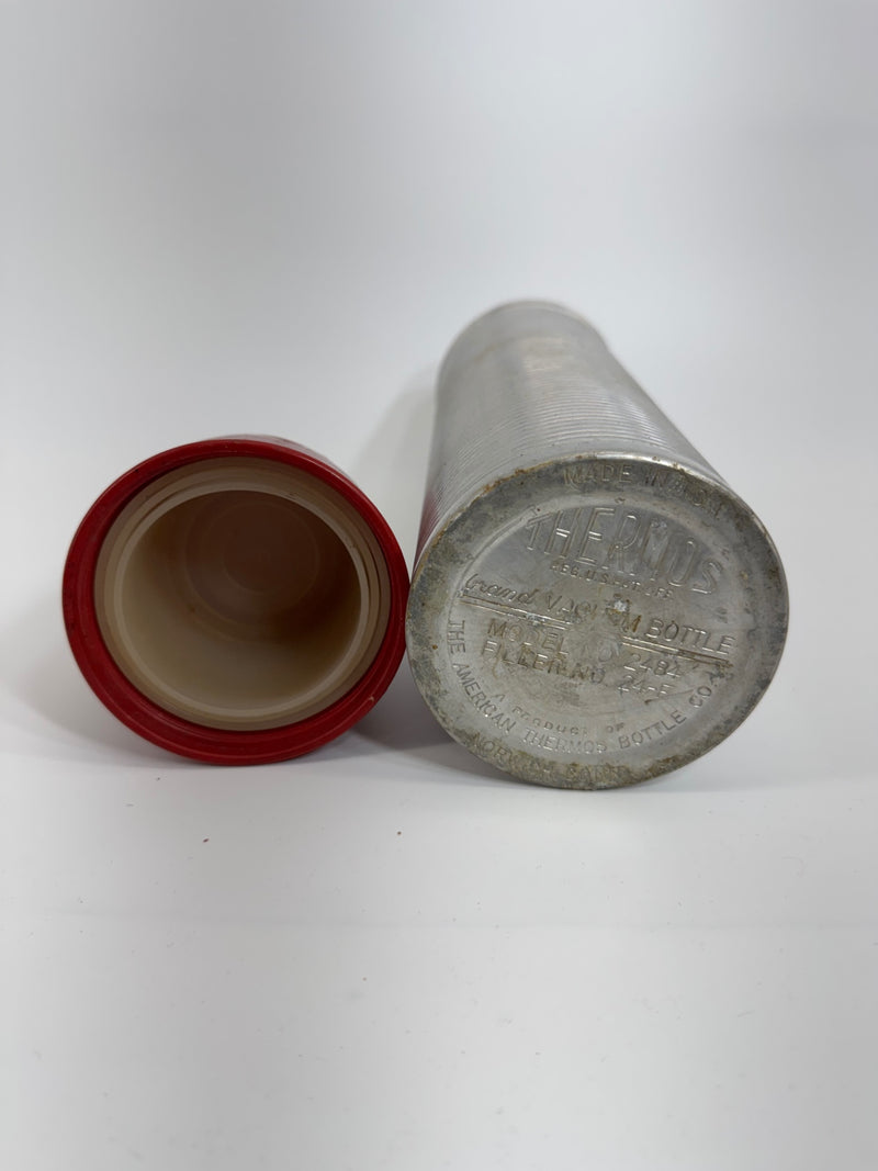 Vintage Thermos USA Made Silver/Red