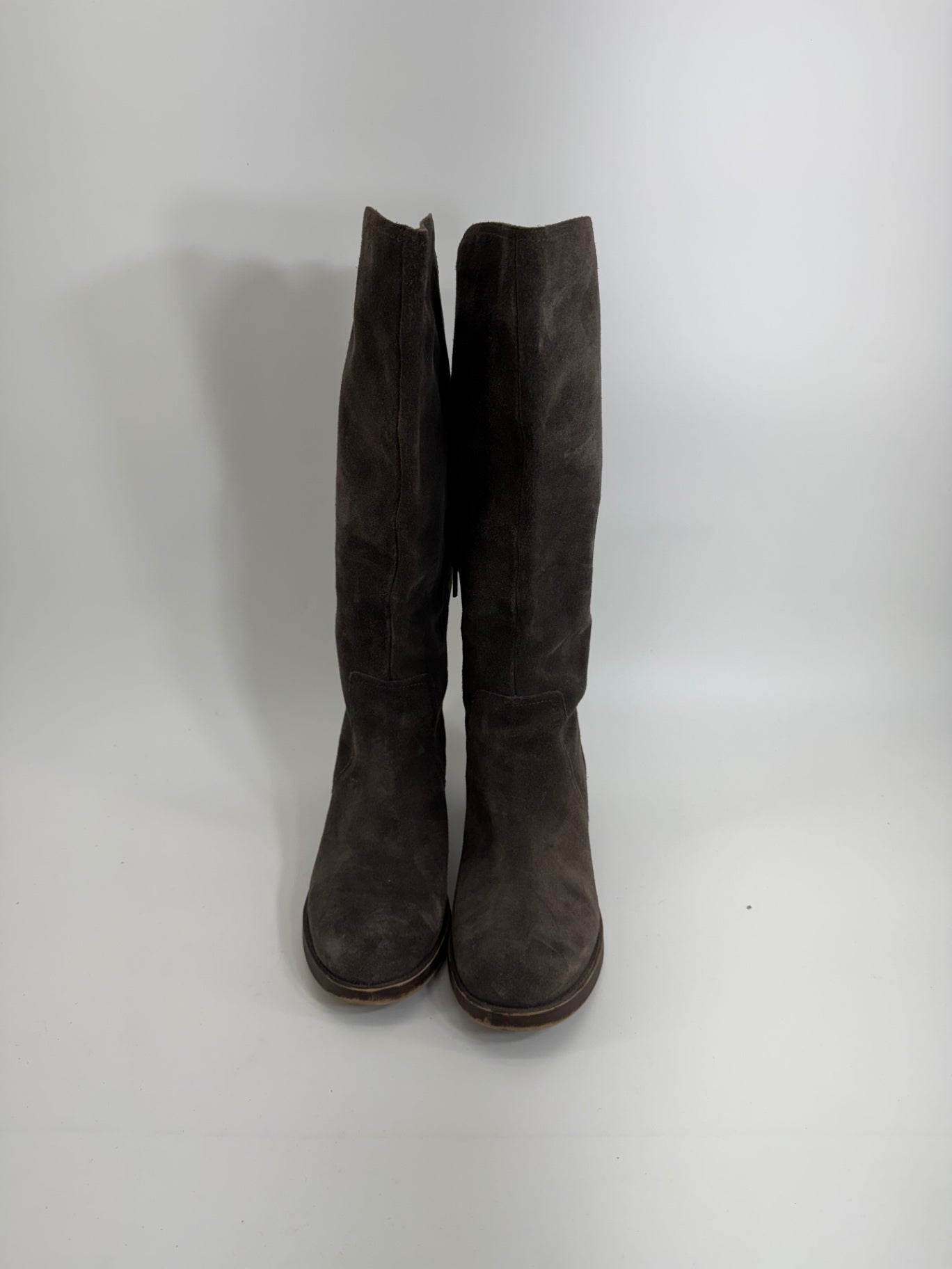 Lucky Brand Suede Brown/Grey Knee High Boots Sz 9.5