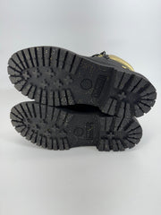 Timberland Heritage 6-Inch Waterproof Boots Black Nubuck w/ Gold Accents Sz 8