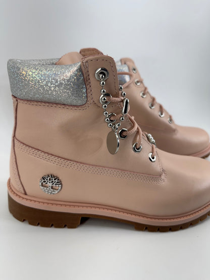 TIMBERLAND JUNIOR PREMIUM 6" LT.PINK WATERPROOF BOOTS, A2FK4 Sz 7