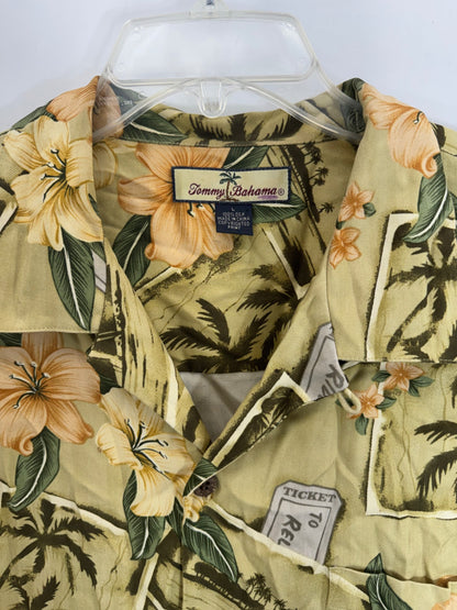 Tommy Bahama Men's Silk Button Down Hawaiian Shirt Size L