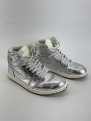 Nike Air Jordan 1 Retro High OG Chrome Silver Metallic Sneakers Women’s 8.5