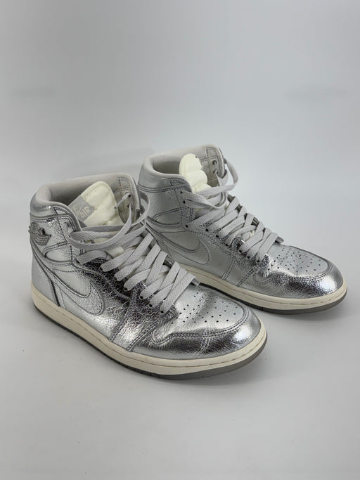 Nike Air Jordan 1 Retro High OG Chrome Silver Metallic Sneakers Women’s 8.5