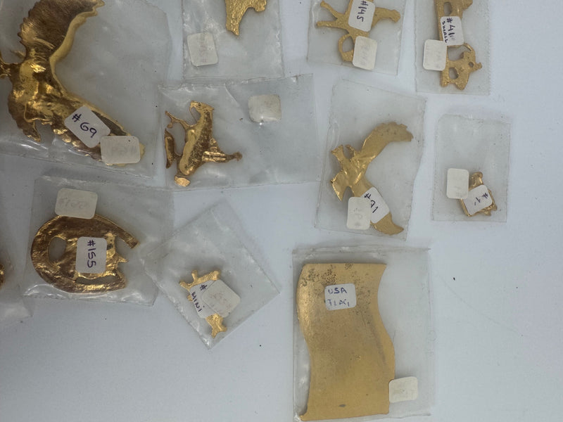Lot of 30 Gold western leather accent accessories/conchos