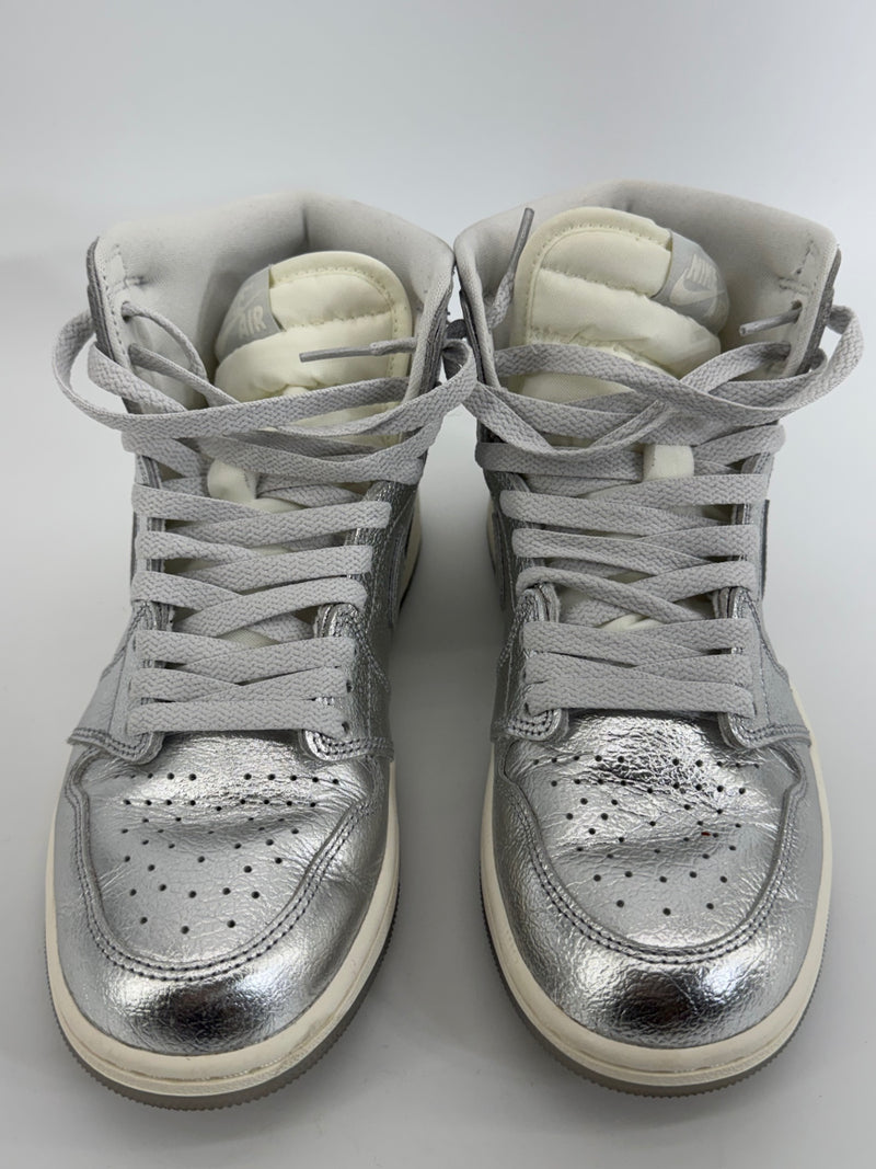 Nike Air Jordan 1 Retro High OG Chrome Silver Metallic Sneakers Women’s 8.5
