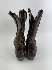 Ariat Womens Brown Scroll Embroidered Pointed Toe Boots SIZE 7.5