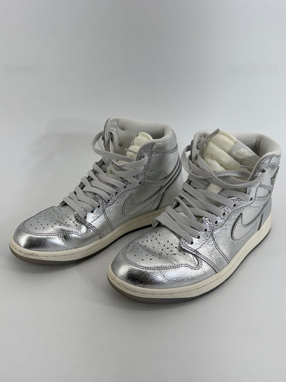 Nike Air Jordan 1 Retro High OG Chrome Silver Metallic Sneakers Women’s 8.5
