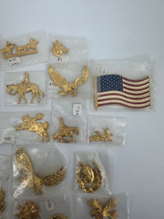 Lot of 30 Gold western leather accent accessories/conchos
