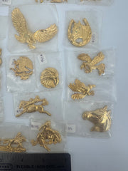 Lot of 30 Gold western leather accent accessories/conchos