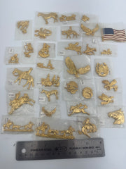 Lot of 30 Gold western leather accent accessories/conchos