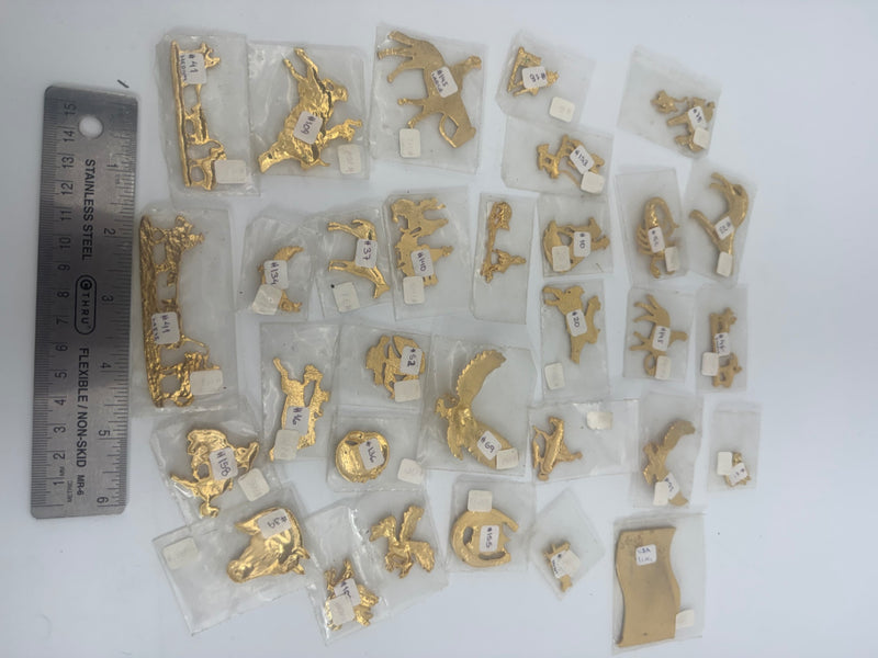Lot of 30 Gold western leather accent accessories/conchos
