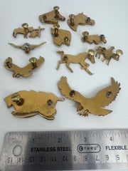 Lot of 11 Screw back gold color Conchos horses cowgirl