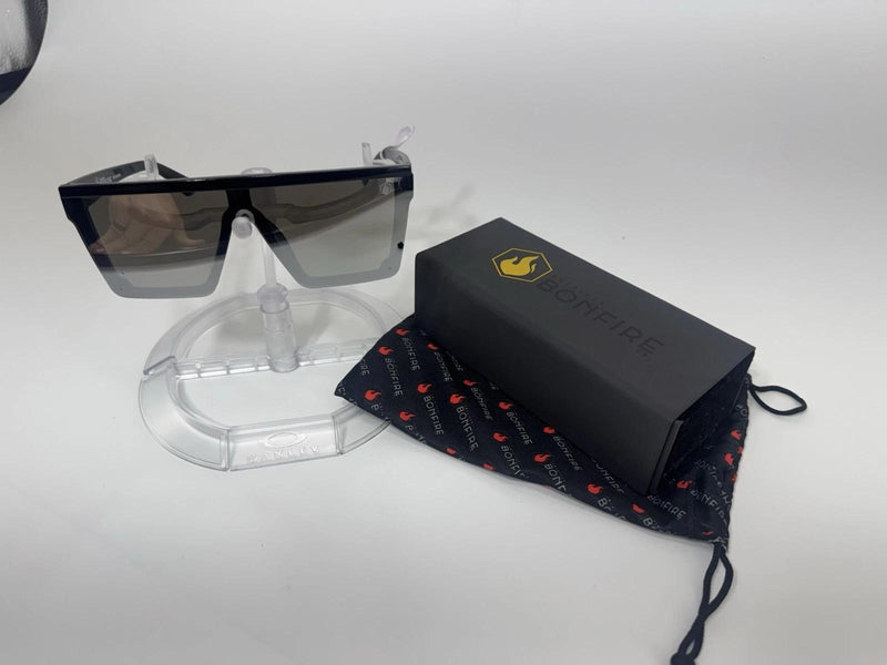 American Bonfire Kerosene Sunglasses Black Mirror Oversized Shield