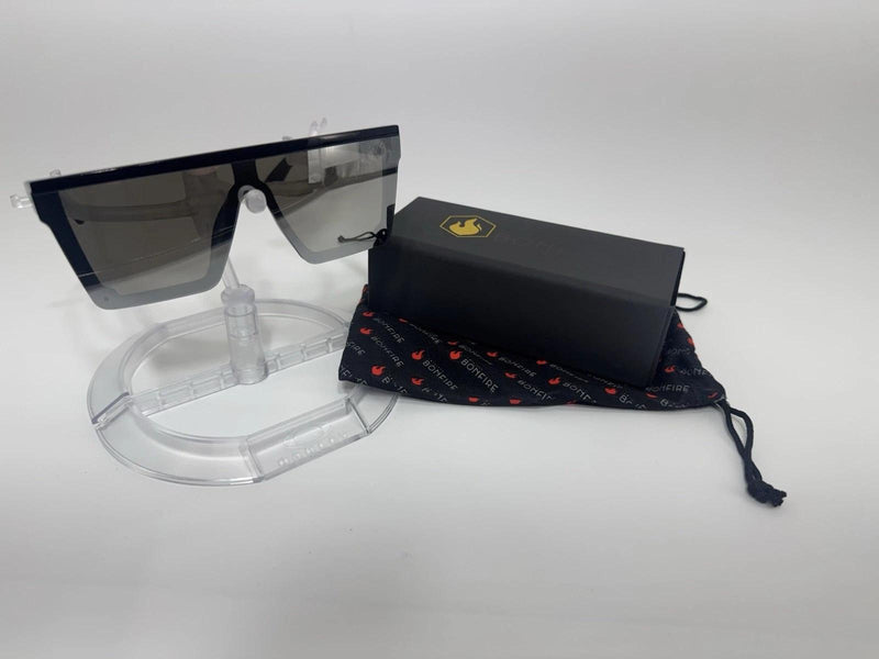 American Bonfire Kerosene Sunglasses Black Mirror Oversized Shield