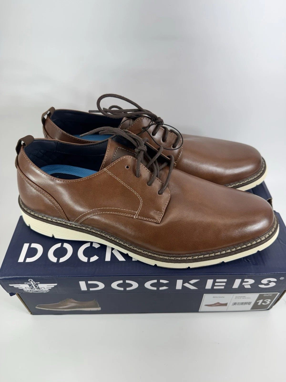 Dockers Edwin Lightweight Oxford Casual Dress Shoes Brown  Sz 13