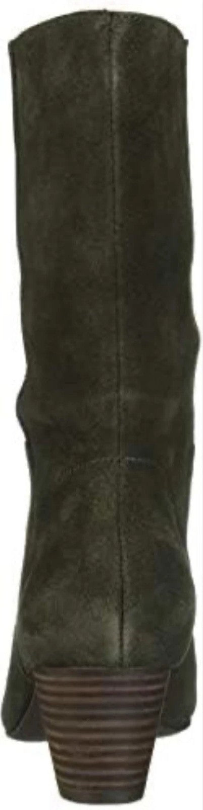 Lucky Brand Zaahira Mid Calf Boot, Dark Moss Oiled Suede, Size 5M