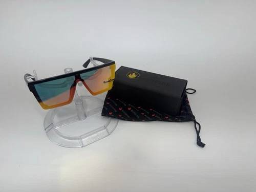 American Bonfire Kerosene Sunglasses Black Orange Mirror Oversized Shield