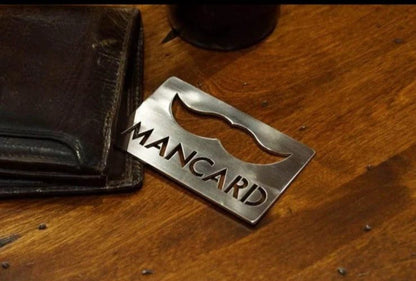 Stainless Steel Man Card Bottle Opener Mustache Wallet Size Funny Gift