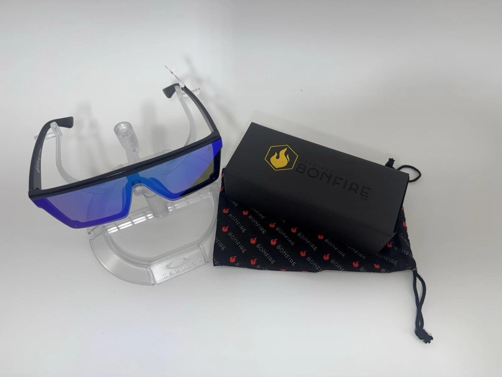 American Bonfire Kerosene Sunglasses Black Blue Green Mirror Oversized Shield