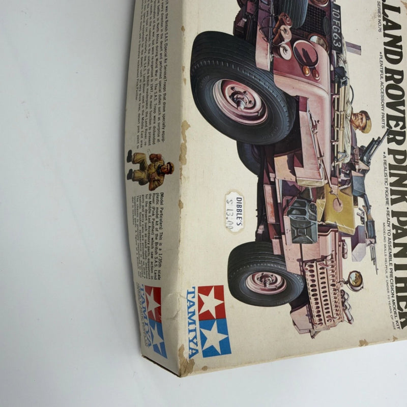 Vintage Tamiya 1/35 SAS Land Rover Pink Panther Model Kit MM176 Open Box