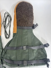 Vintage New US Military Flyers Fur Mitten Set Cold Weather w/ Inserts Medium