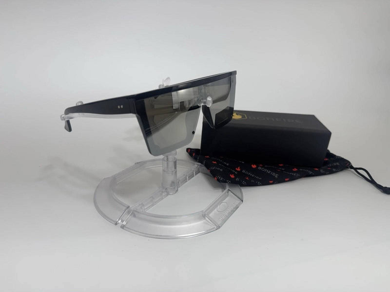 American Bonfire Kerosene Sunglasses Black Mirror Oversized Shield