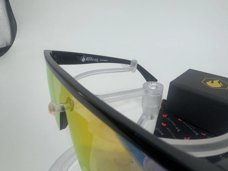 American Bonfire Kerosene Sunglasses Black Orange Mirror Oversized Shield