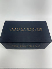 Clayton & Crume Leo Leather Wrapped Rocks Whiskey Glasses Set of 2 New