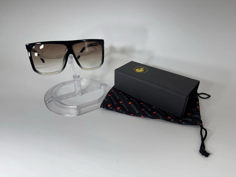 American Bonfire Ignite 18006 Sunglasses Black Gray Ombre Oversized Shield