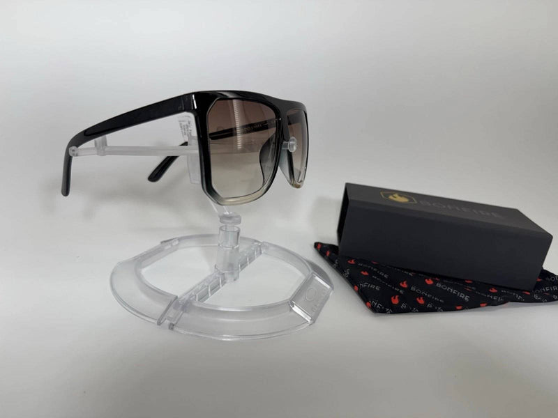 American Bonfire Ignite 18006 Sunglasses Black Gray Ombre Oversized Shield