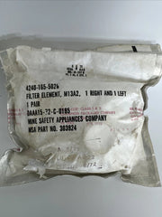 Vietnam Era US Army M17A1 Gas Mask Filter Set Sealed Bag 1970s L&R NOS